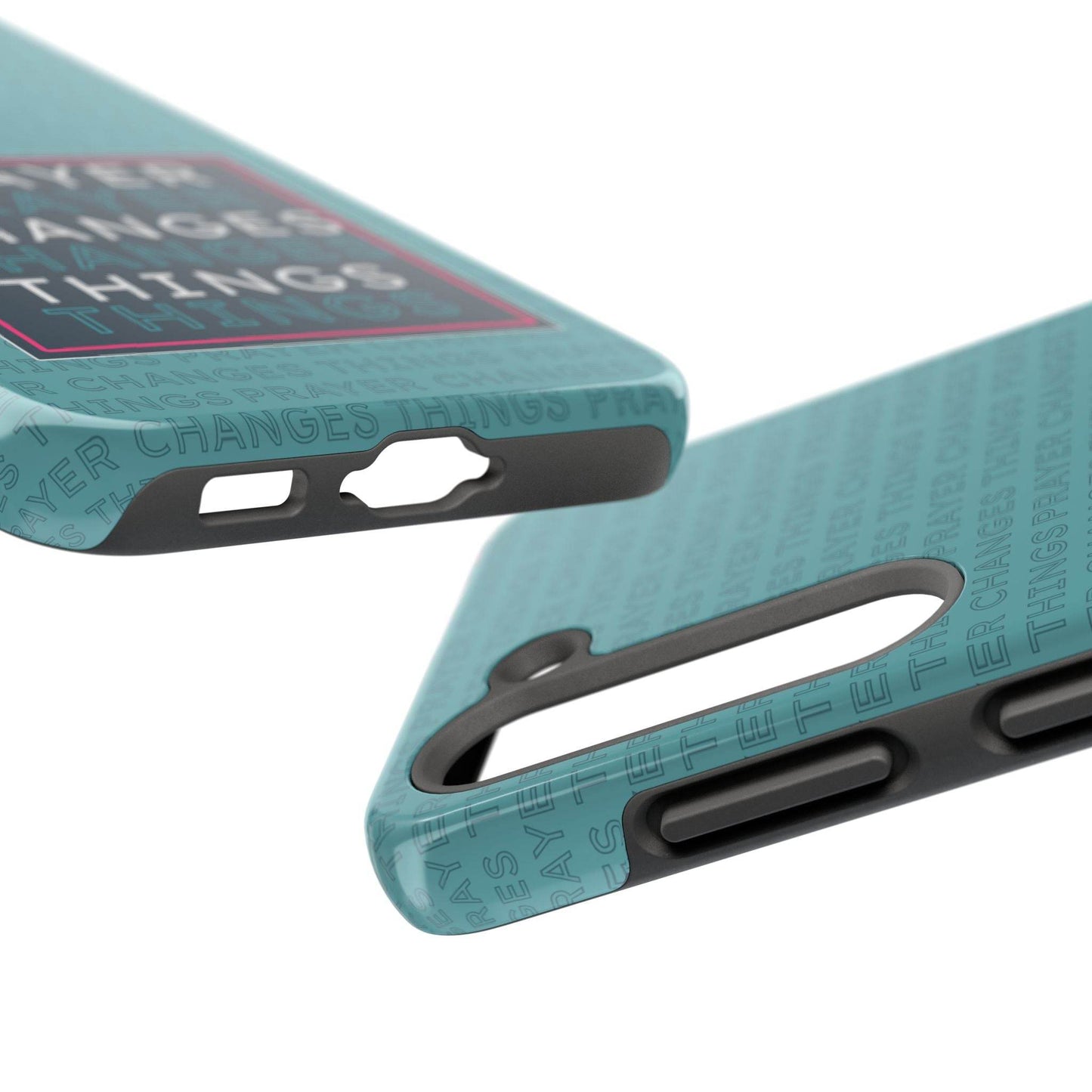 Prayer Changes Things Phone Case – Teal Blue Faith Design - Harmony + Hope