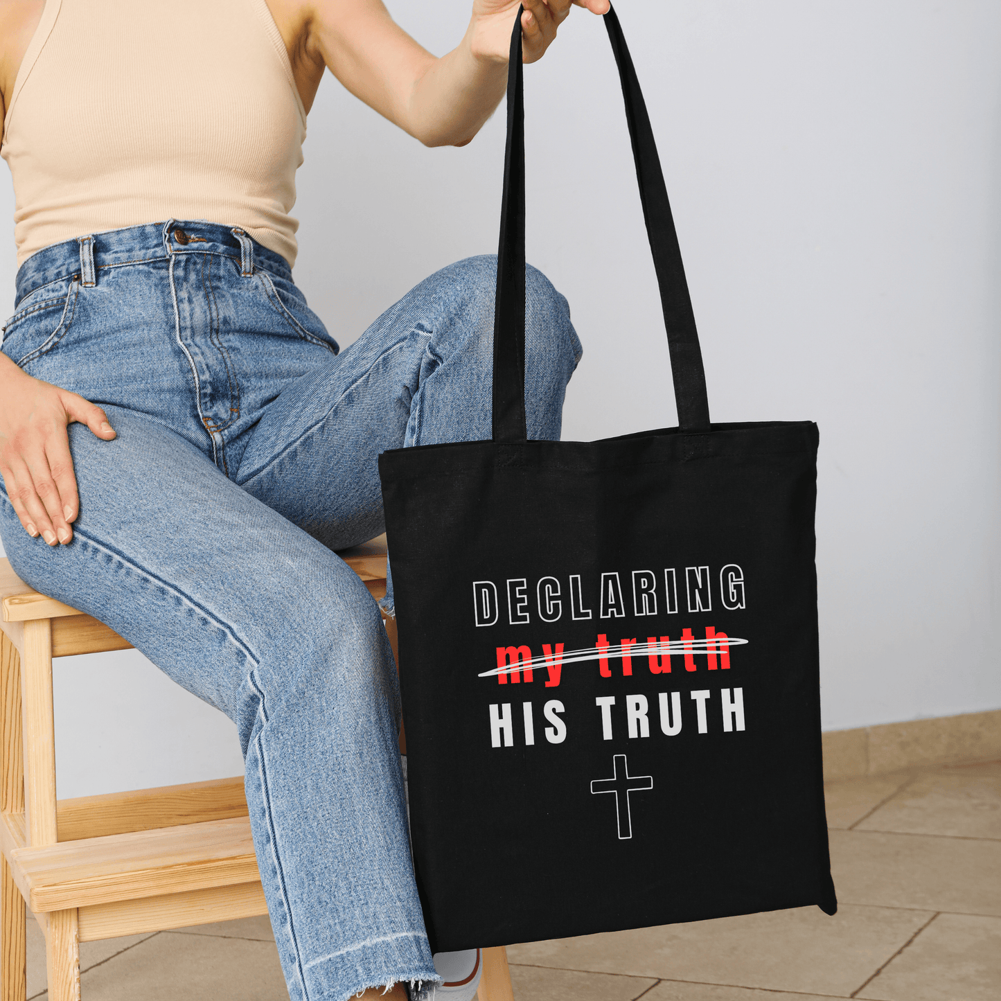Declaring His Truth Canvas Tote Bag – Christian Statement of Faith - Harmony + Hope