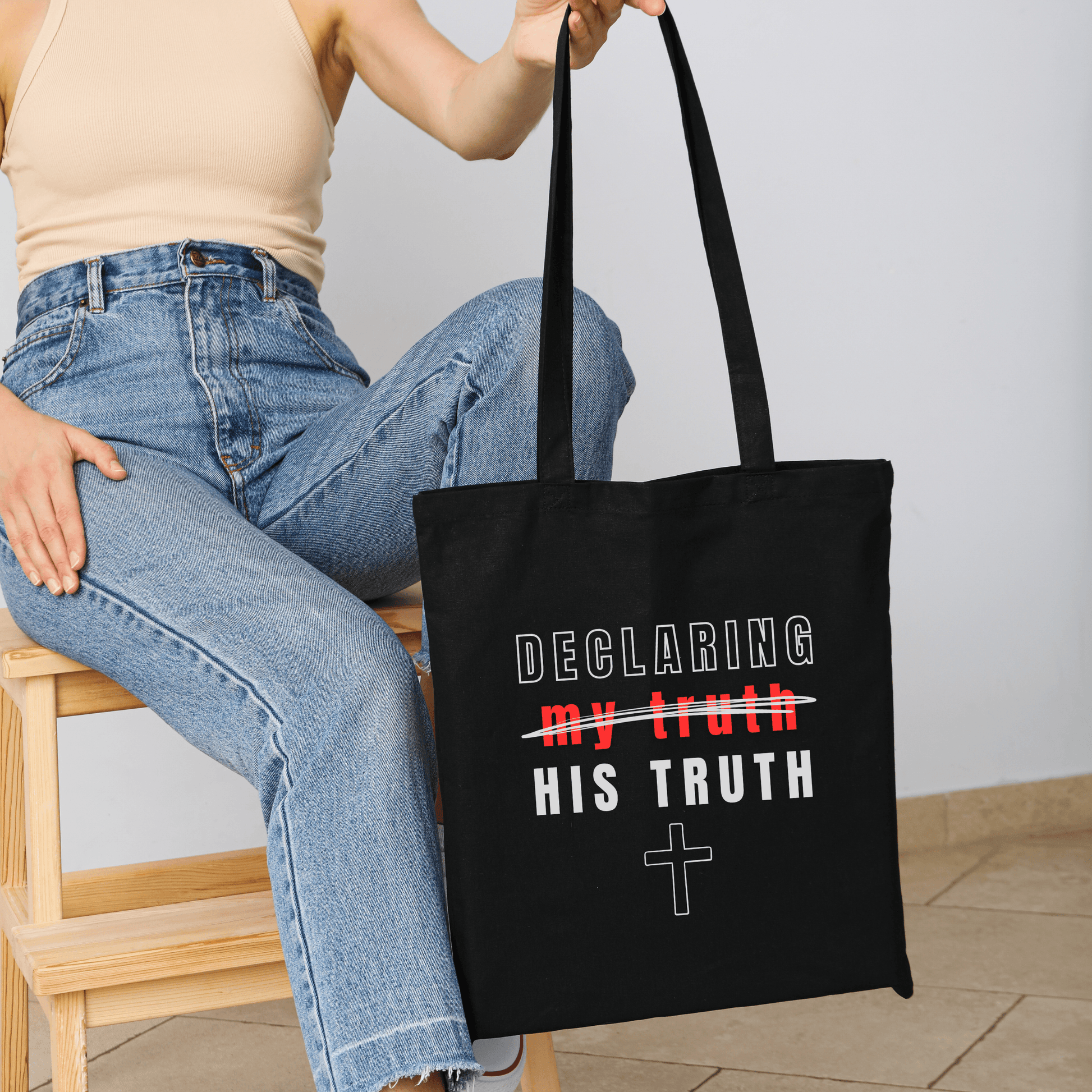 Declaring His Truth Canvas Tote Bag – Christian Statement of Faith - Harmony + Hope