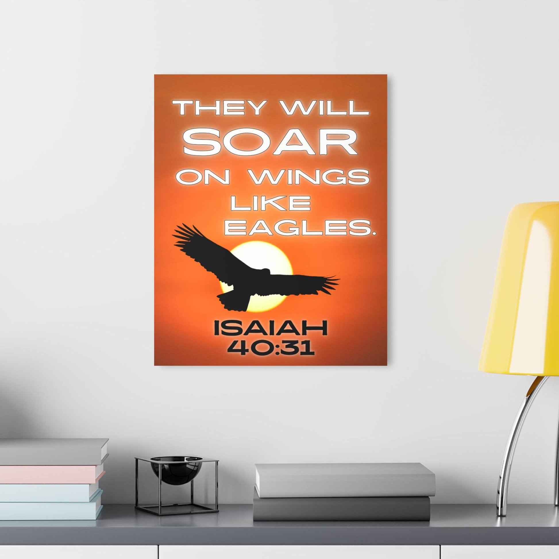 Soar on Wings Like Eagles – Isaiah 40:31 Acrylic Wall Art (Sunset Design) - Harmony + Hope
