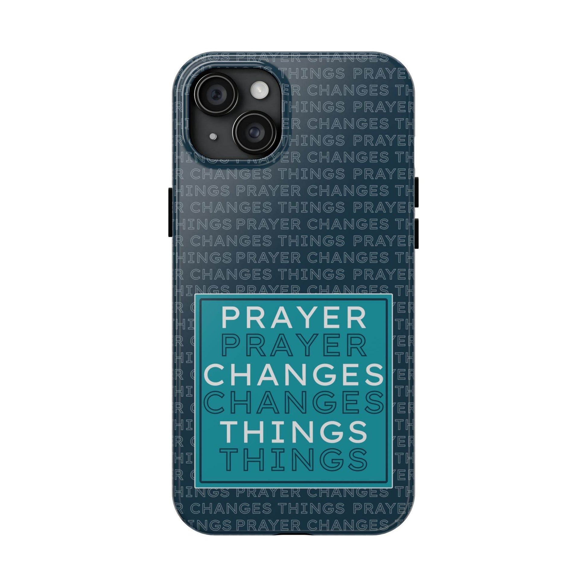 Prayer Changes Things Phone Case – Navy Blue Faith Design - Harmony + Hope