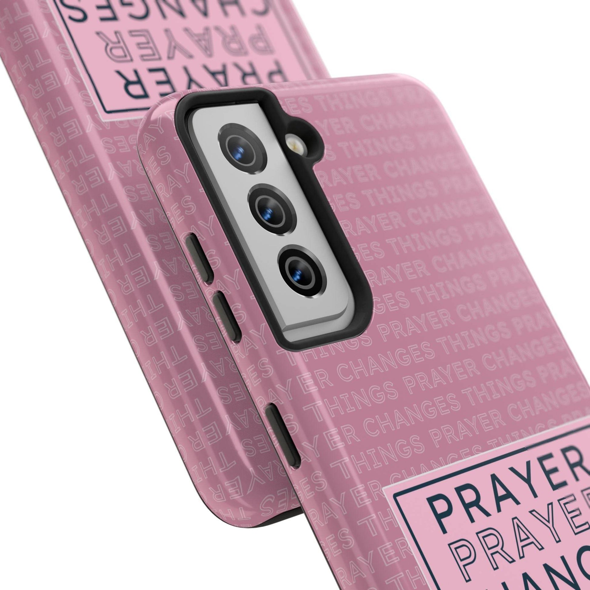 Prayer Changes Things Phone Case – Mauve Pink Faith Design - Harmony + Hope