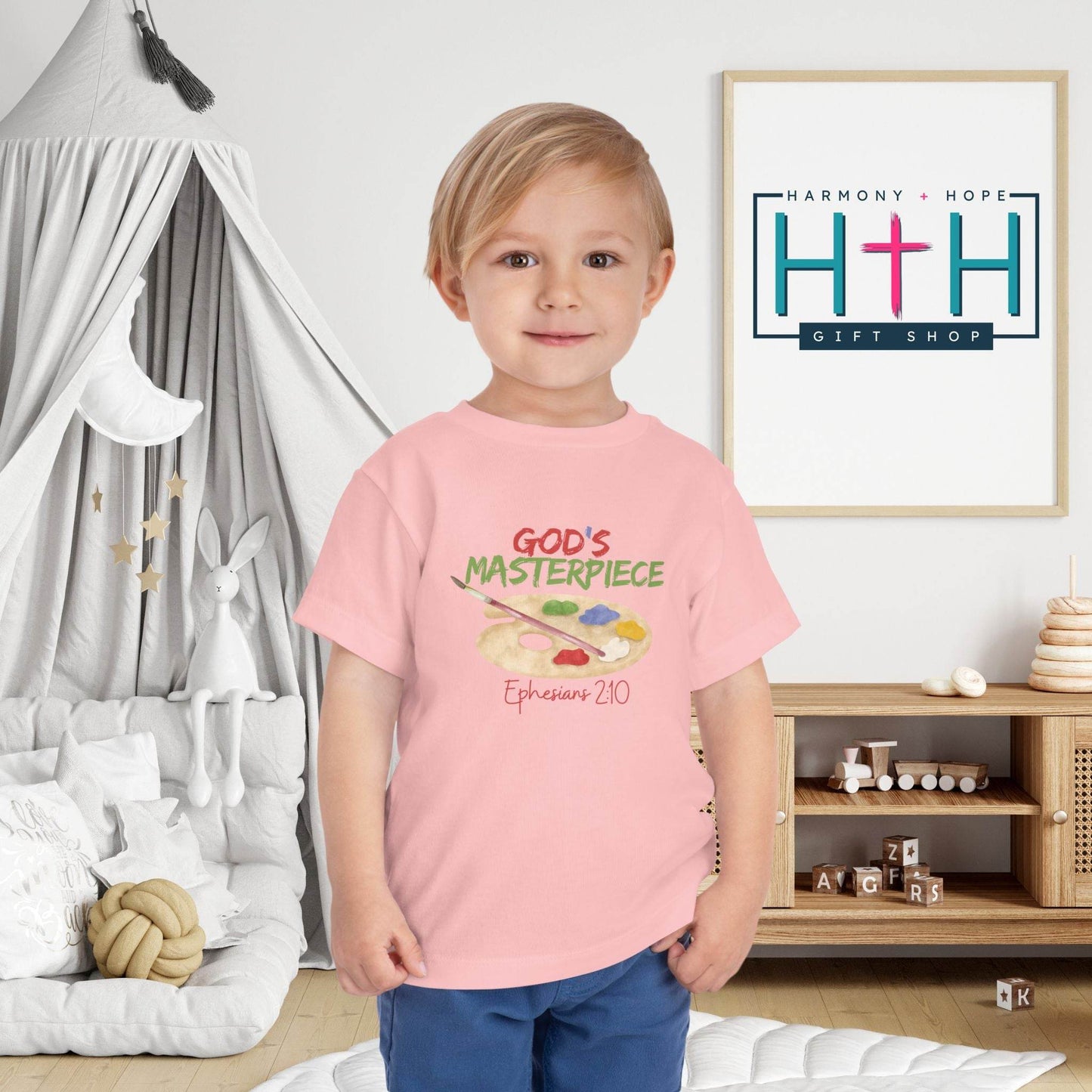 God’s Masterpiece – Toddler Short Sleeve Tee (Ephesians 2:10) - Harmony + Hope