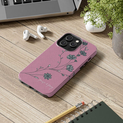 Pause & Pray Phone Case – Mauve Floral Reminder - Harmony + Hope