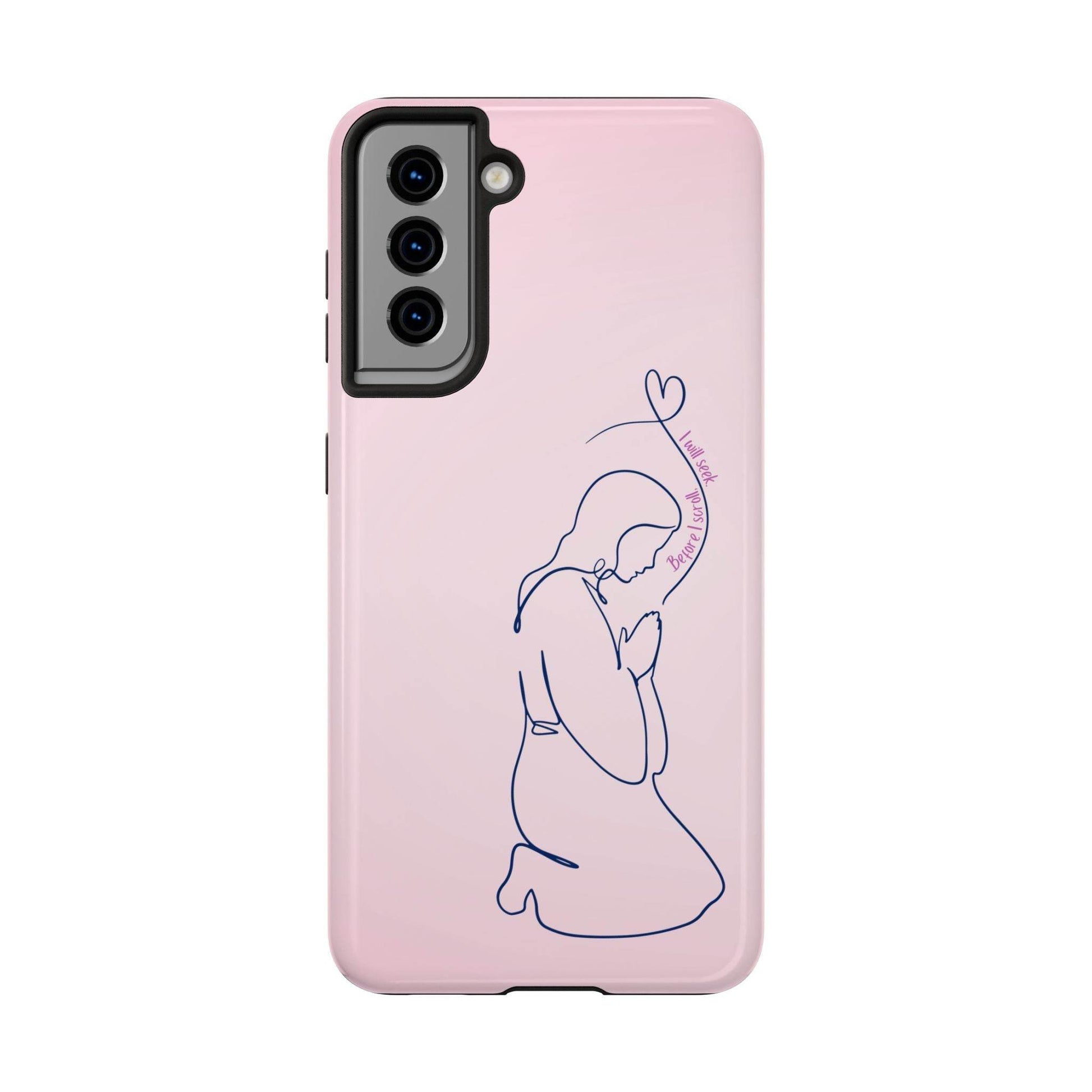 Before I Scroll, I Will Seek Phone Case – Light Pink Christian Cover - Harmony + Hope
