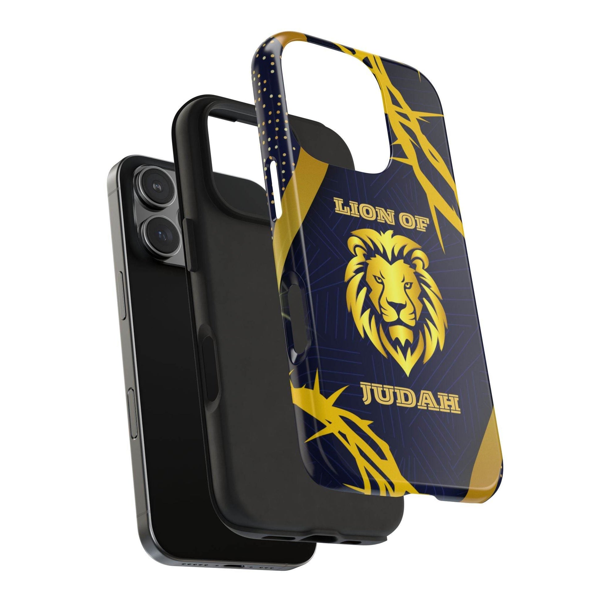Majesty & Mercy Inspirational Phone Case – Gold Lion & Crown of Thorns - Harmony + Hope