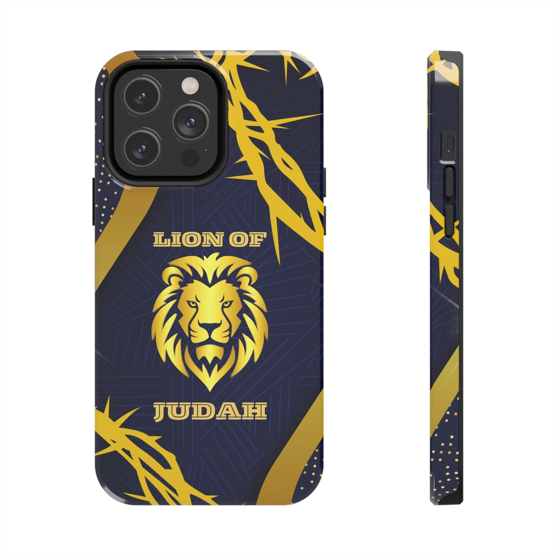 Majesty & Mercy Inspirational Phone Case – Gold Lion & Crown of Thorns - Harmony + Hope