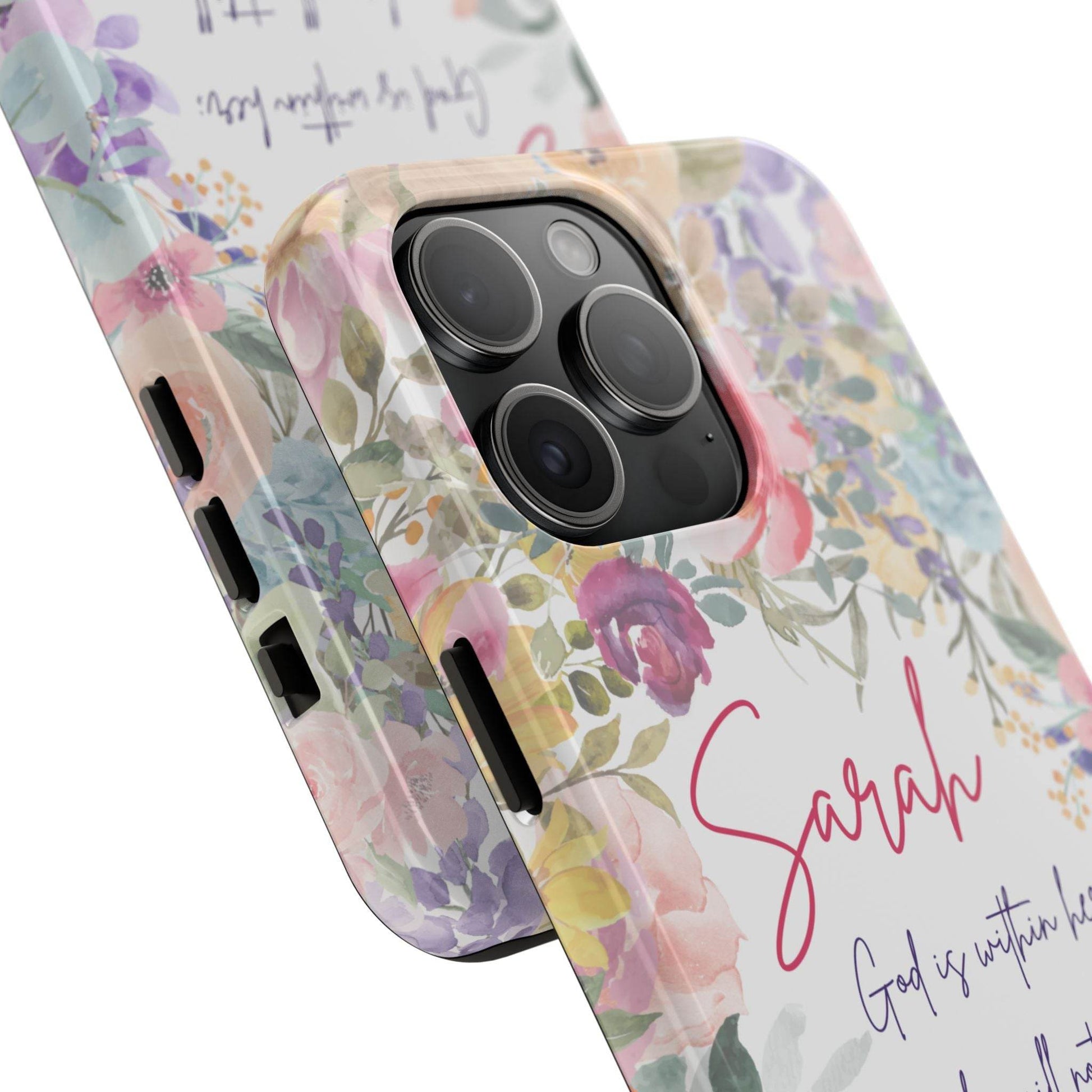 Strength & Beauty in Bloom Phone Case – Christian Scripture Design - Harmony + Hope