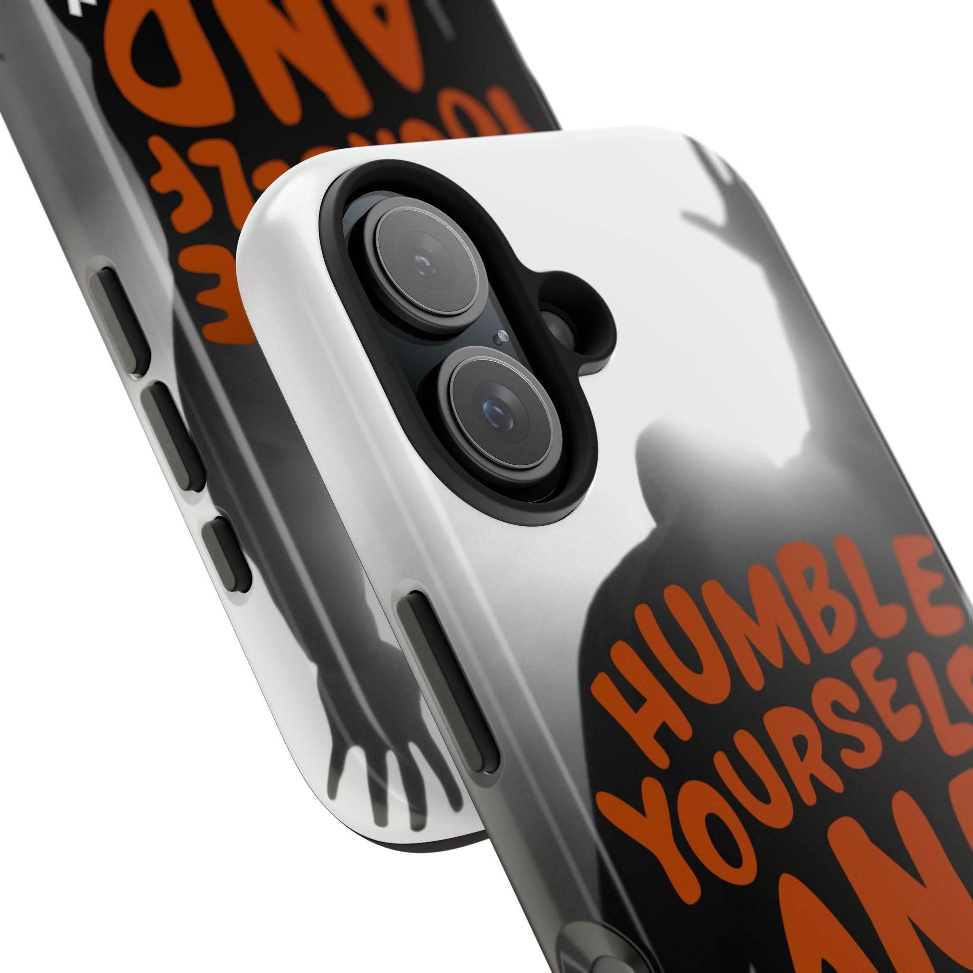 Humble Yourself and Pray Phone Case – Warm Orange Scripture Design - Harmony + Hope