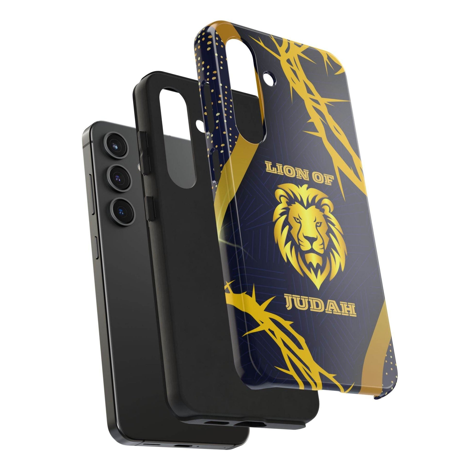 Majesty & Mercy Inspirational Phone Case – Gold Lion & Crown of Thorns - Harmony + Hope