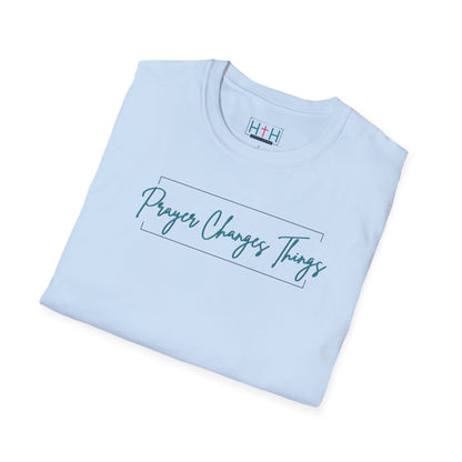 Calligraphy Casual "Prayer Changes Things" - Inspirational Unisex T-Shirt