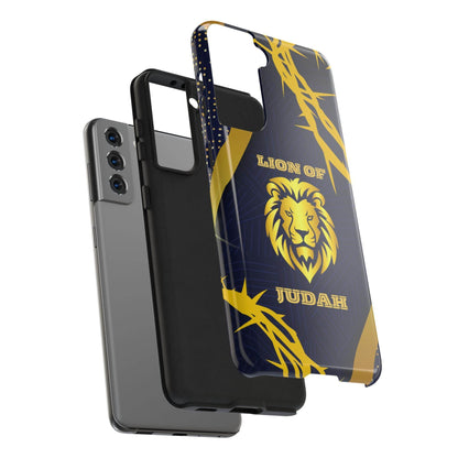 Majesty & Mercy Inspirational Phone Case – Gold Lion & Crown of Thorns - Harmony + Hope