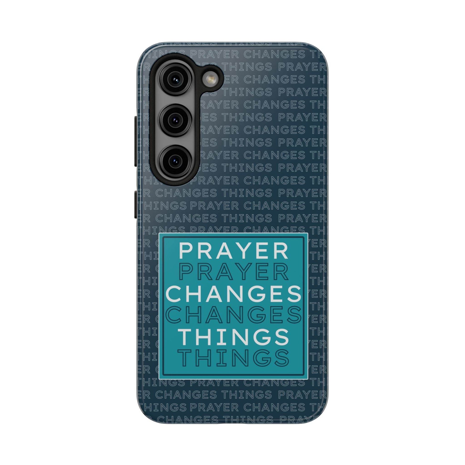 Prayer Changes Things Phone Case – Navy Blue Faith Design - Harmony + Hope