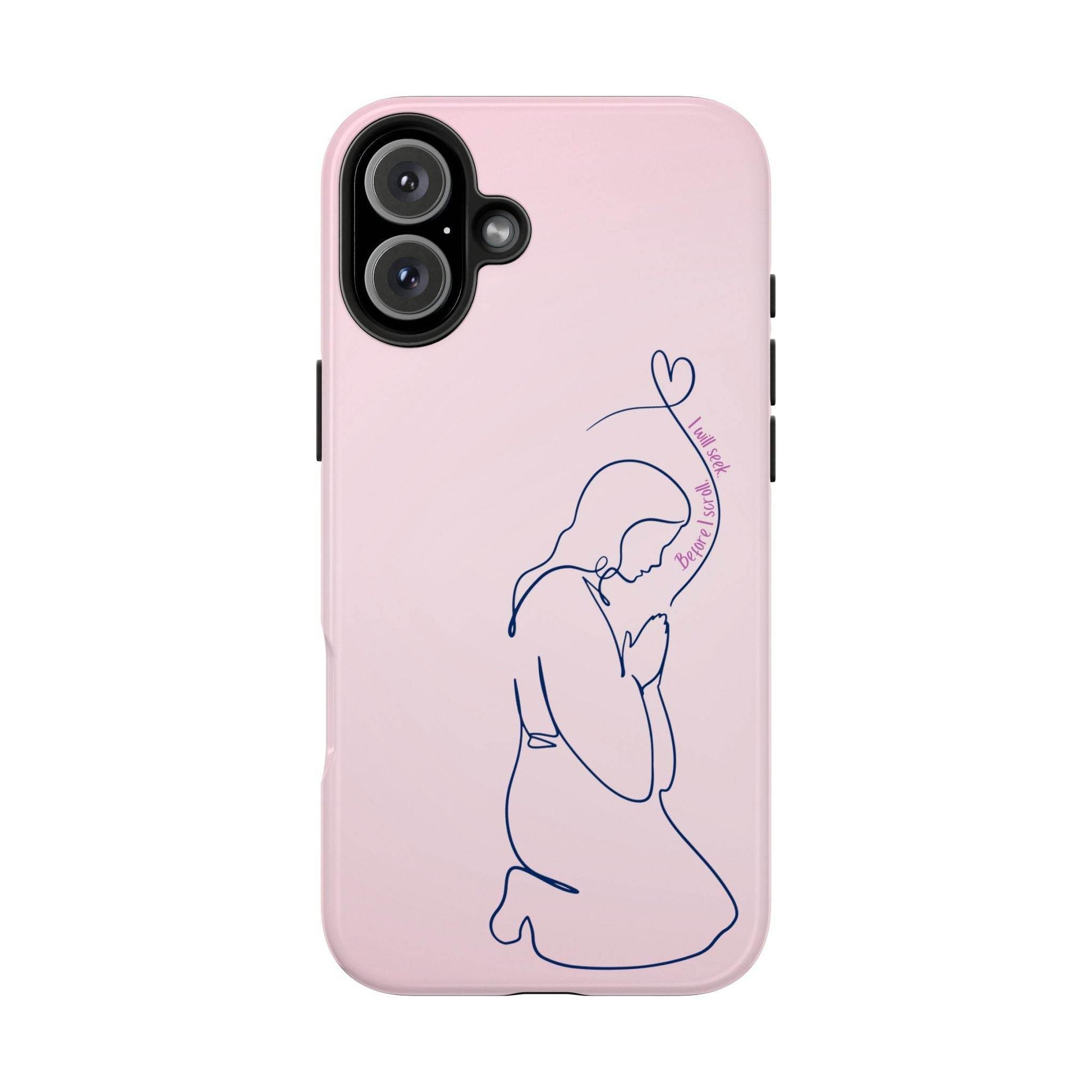 Before I Scroll, I Will Seek Phone Case – Light Pink Christian Cover - Harmony + Hope