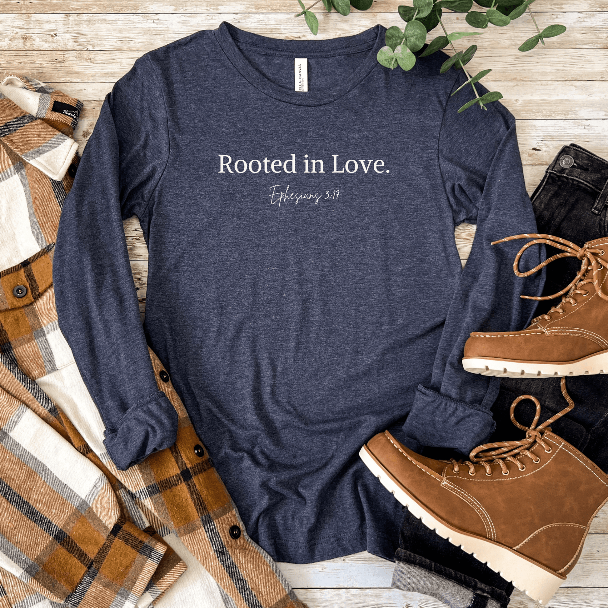 Rooted in Love – Ephesians 3:17 Unisex Long Sleeve Tee - Harmony + Hope