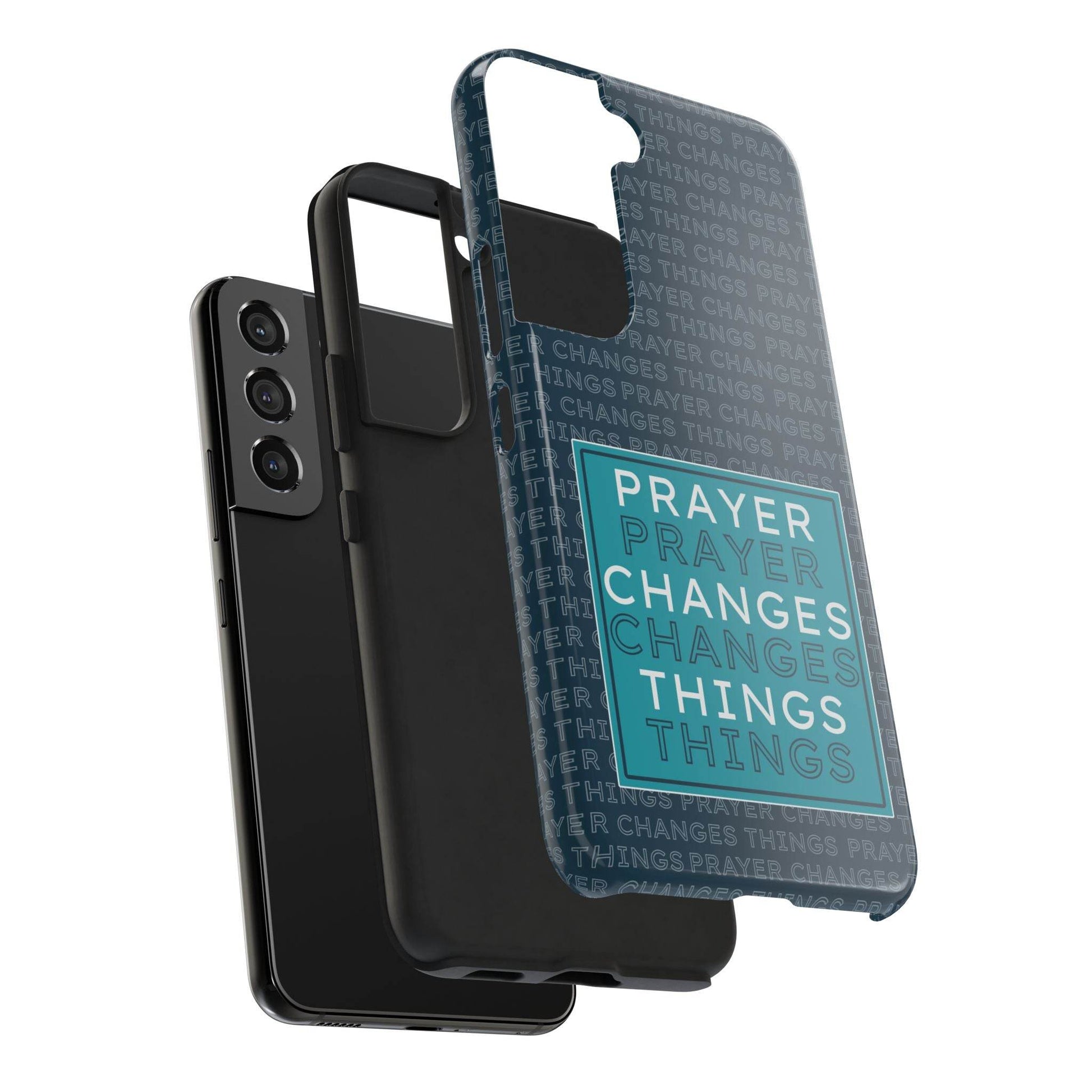 Prayer Changes Things Phone Case – Navy Blue Faith Design - Harmony + Hope