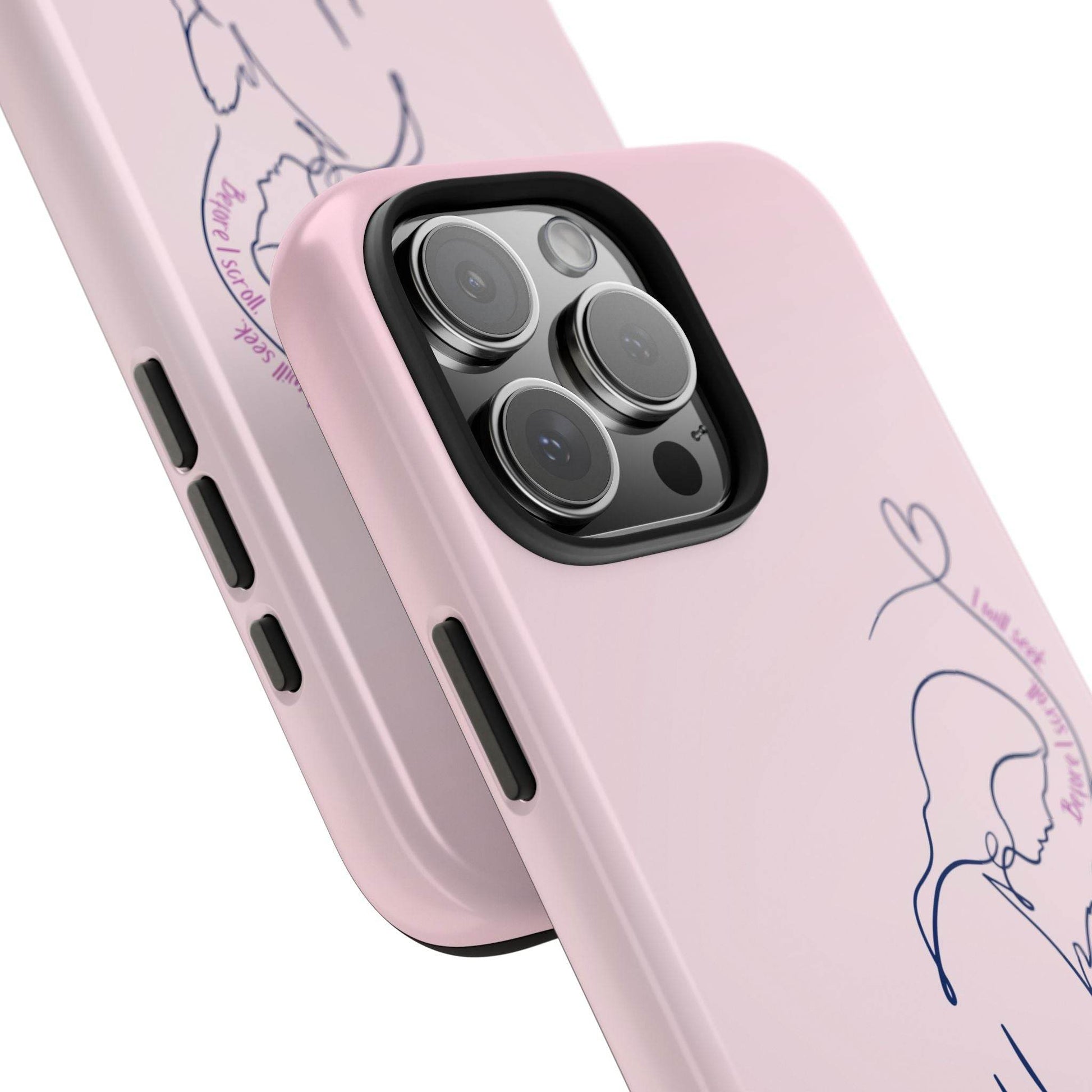 Before I Scroll, I Will Seek Phone Case – Light Pink Christian Cover - Harmony + Hope