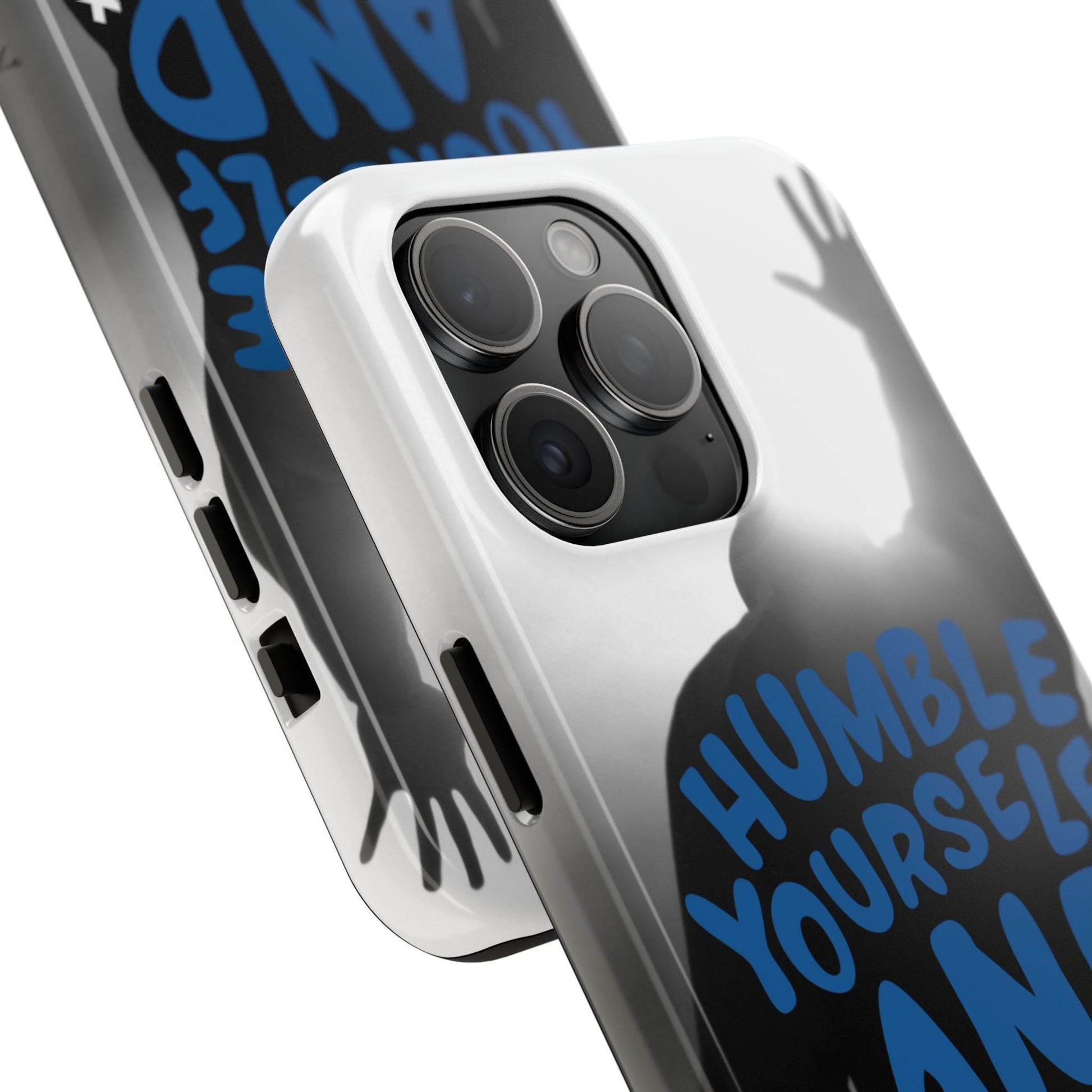 Humble Yourself and Pray Phone Case – Bold Blue Spiritual Design - Harmony + Hope