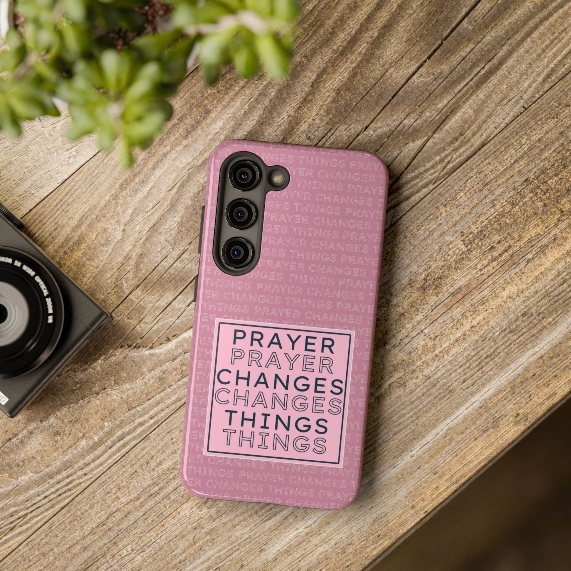 Prayer Changes Things Phone Case – Mauve Pink Faith Design - Harmony + Hope