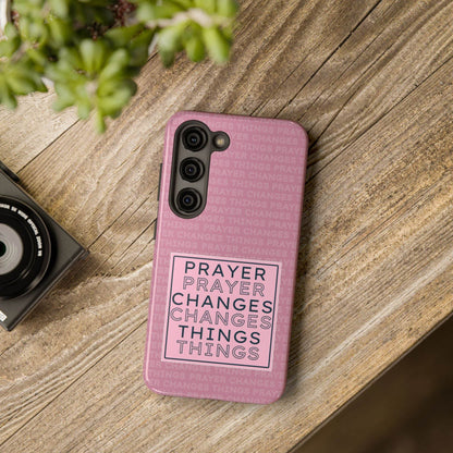 Prayer Changes Things Phone Case – Mauve Pink Faith Design - Harmony + Hope