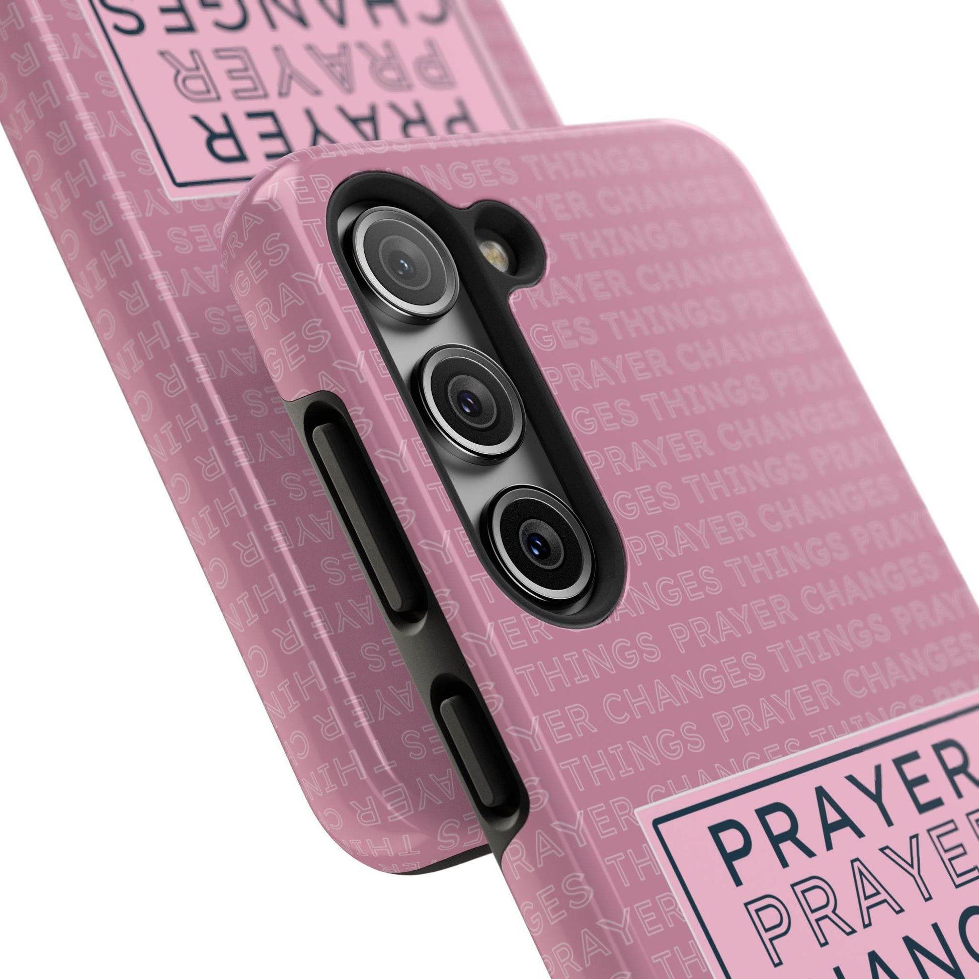 Prayer Changes Things Phone Case – Mauve Pink Faith Design - Harmony + Hope
