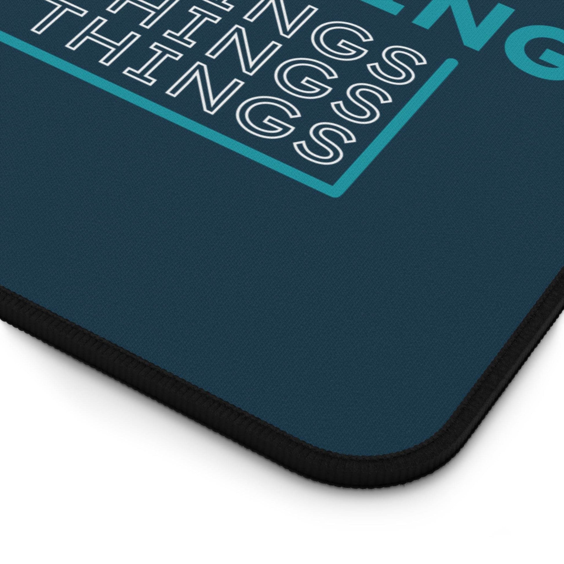 Prayer Changes Things – Repeating Phrase Desk Mat (Navy & Teal) - Harmony + Hope
