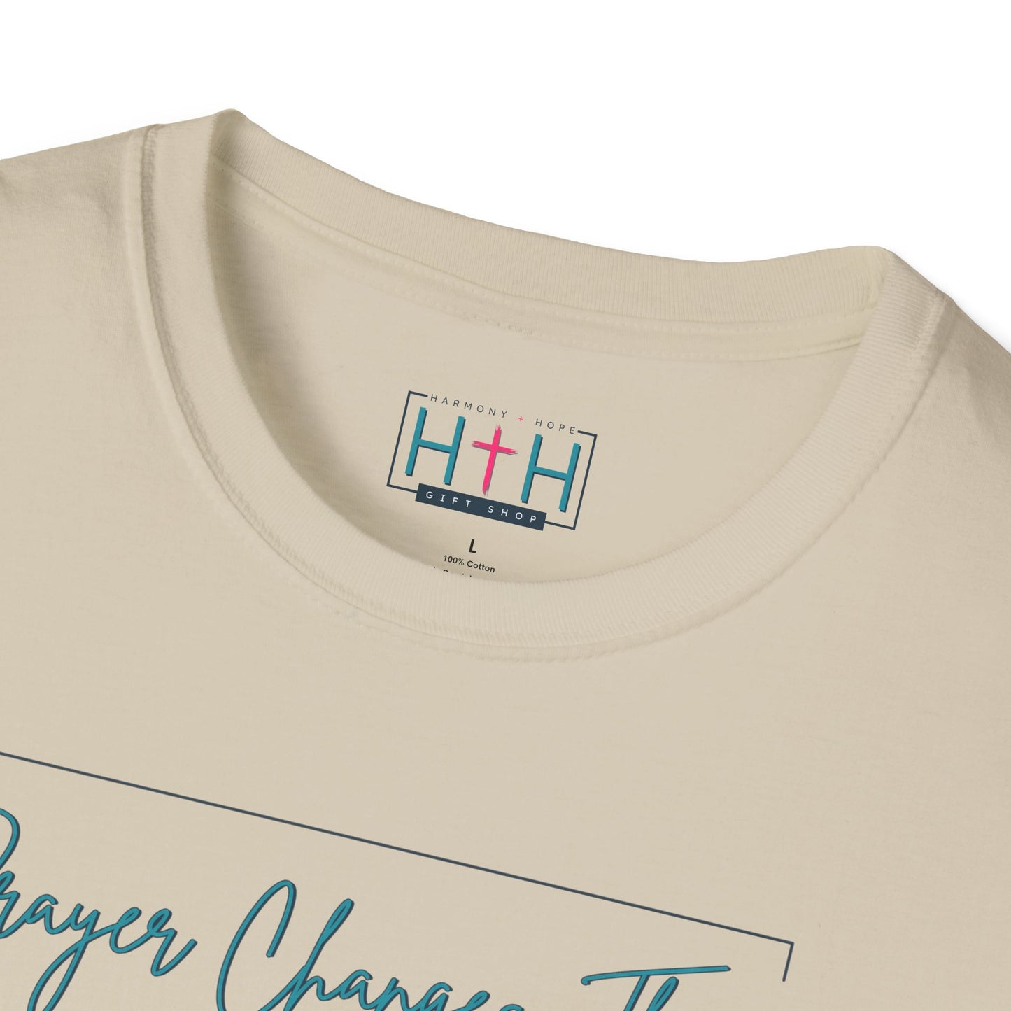 Calligraphy Casual "Prayer Changes Things" - Inspirational Unisex T-Shirt