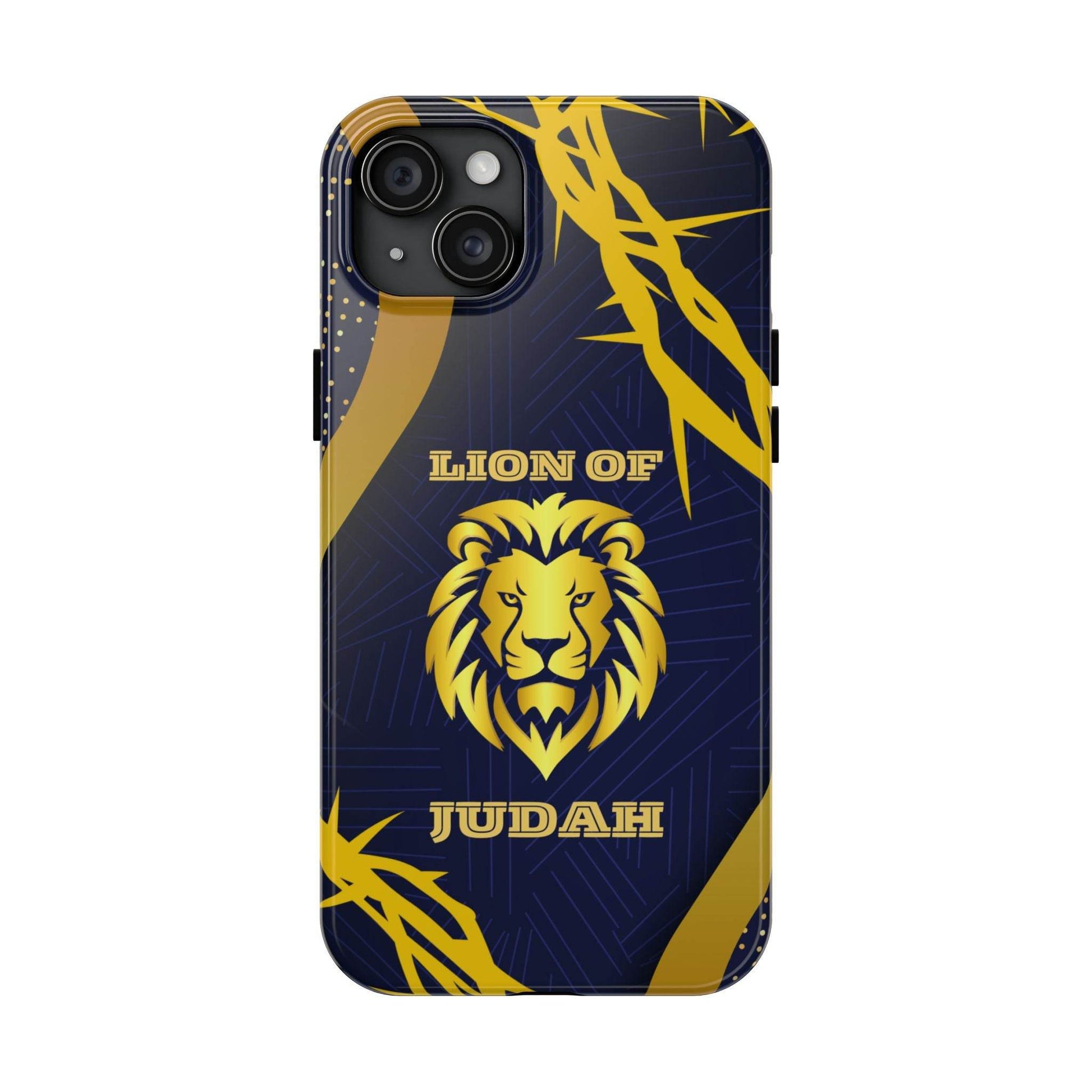 Majesty & Mercy Inspirational Phone Case – Gold Lion & Crown of Thorns - Harmony + Hope