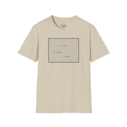 Word Cloud Design "Prayer Changes Things" - Inspirational Unisex T-Shirt