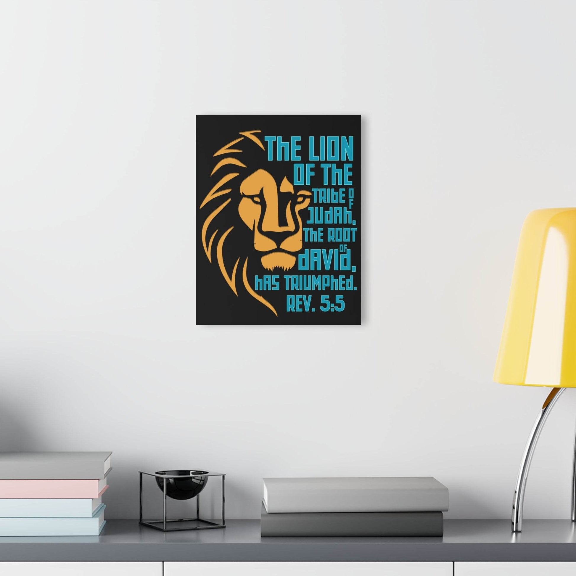 Lion of Judah – Revelation 5:5 Acrylic Wall Art (Black Background) - Harmony + Hope