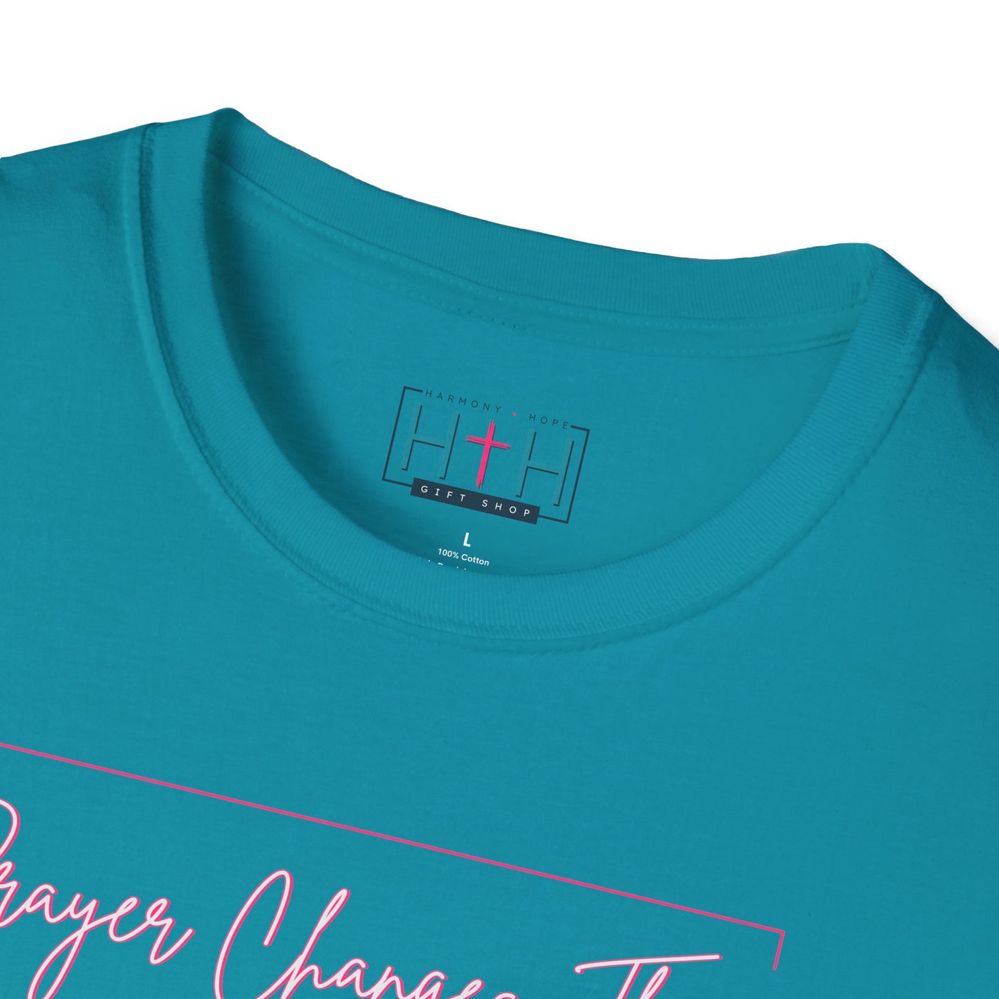 Calligraphy Casual "Prayer Changes Things" - Inspirational Unisex T-Shirt