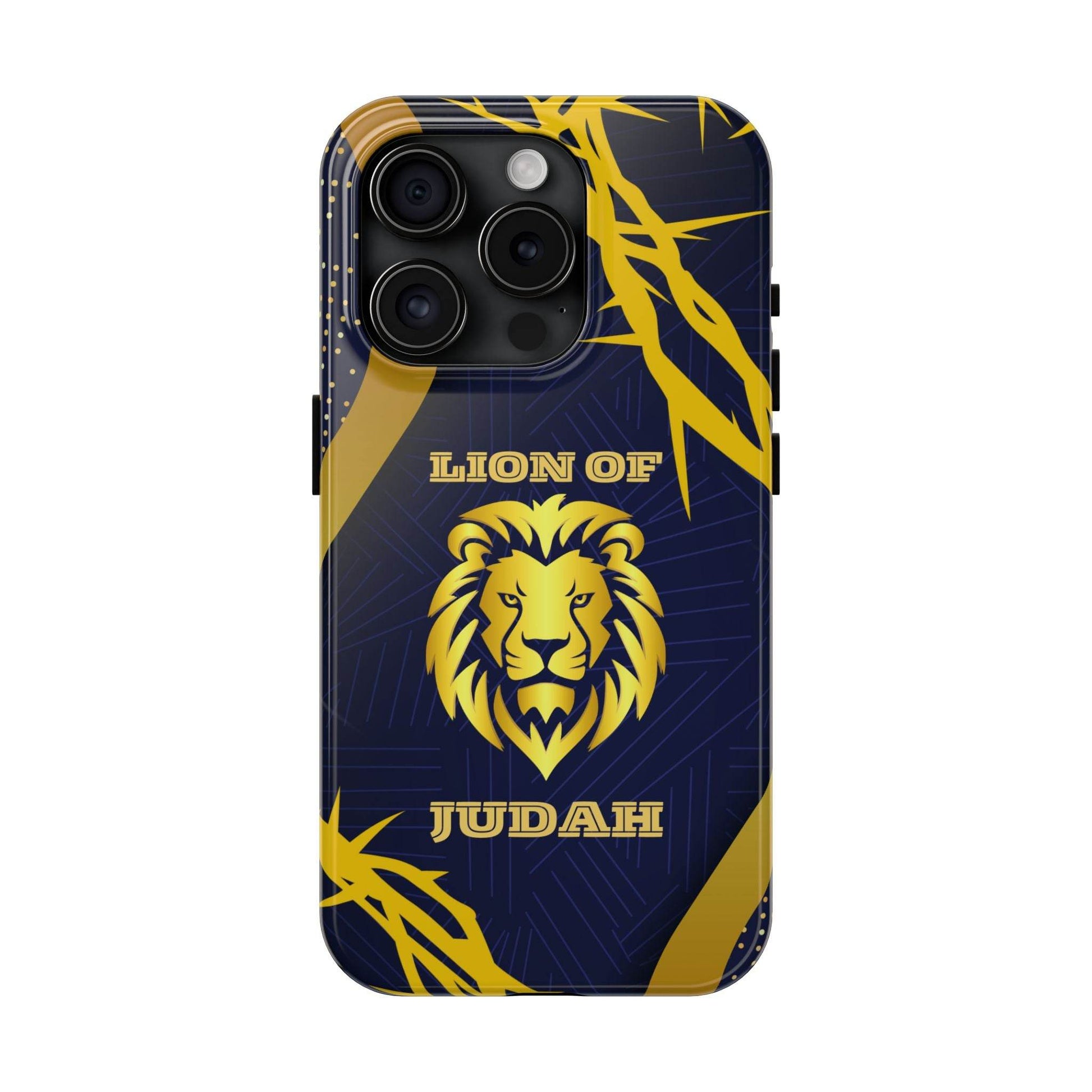 Majesty & Mercy Inspirational Phone Case – Gold Lion & Crown of Thorns - Harmony + Hope