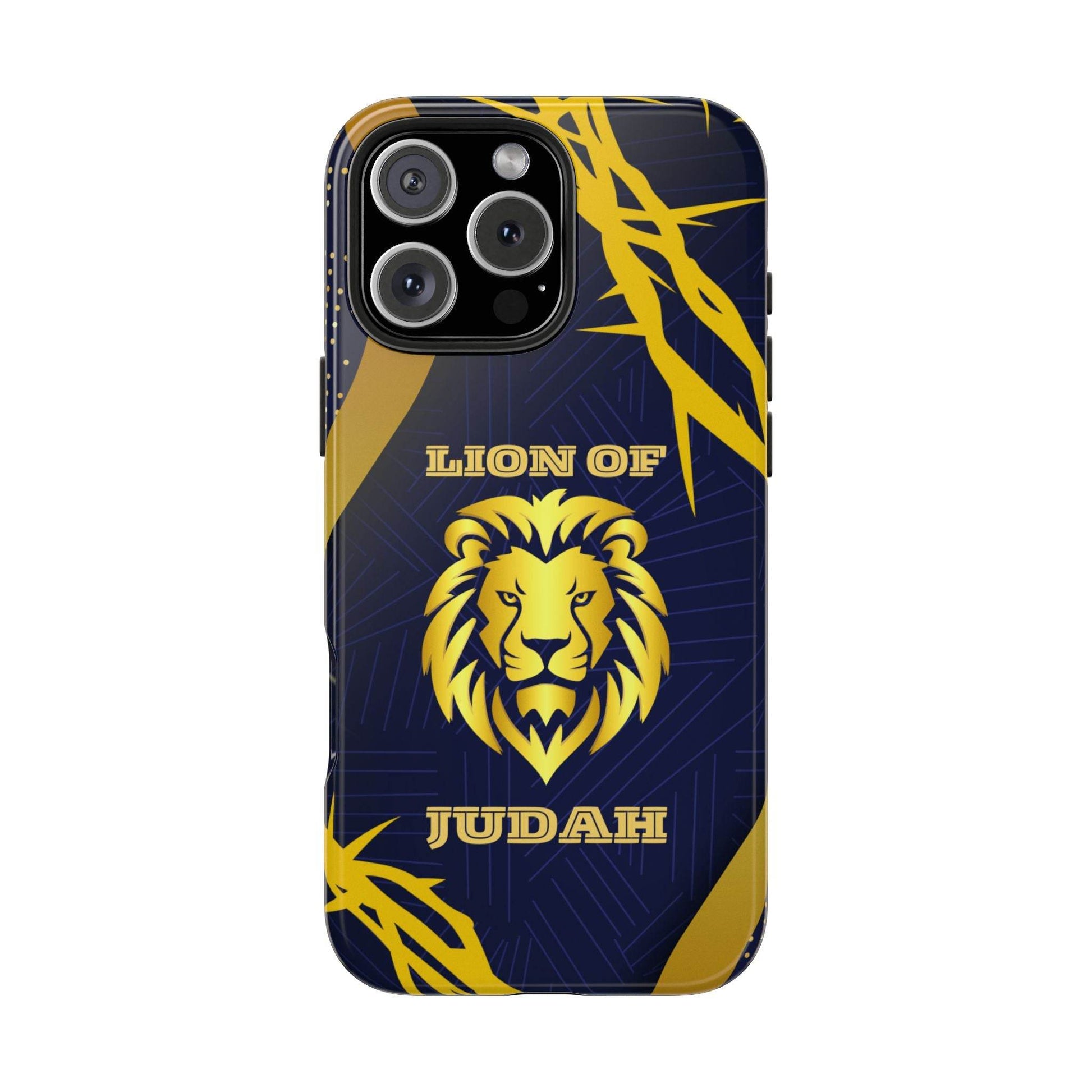 Majesty & Mercy Inspirational Phone Case – Gold Lion & Crown of Thorns - Harmony + Hope