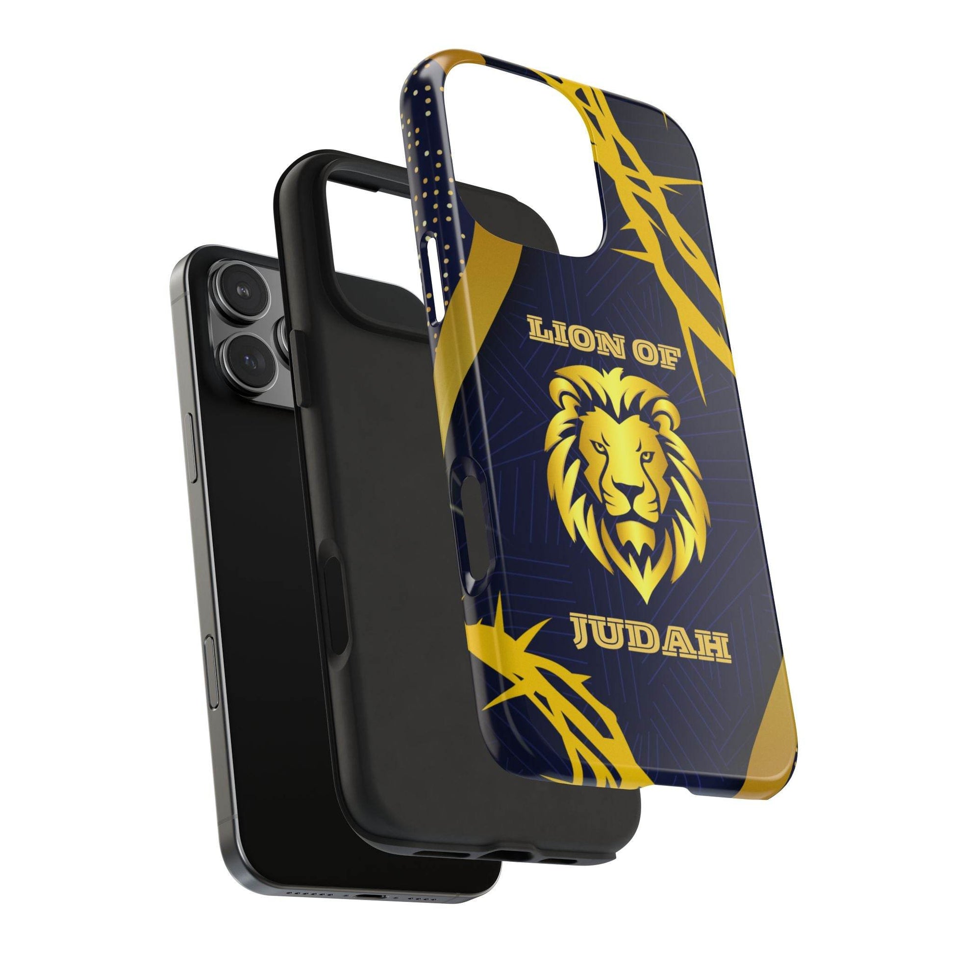 Majesty & Mercy Inspirational Phone Case – Gold Lion & Crown of Thorns - Harmony + Hope