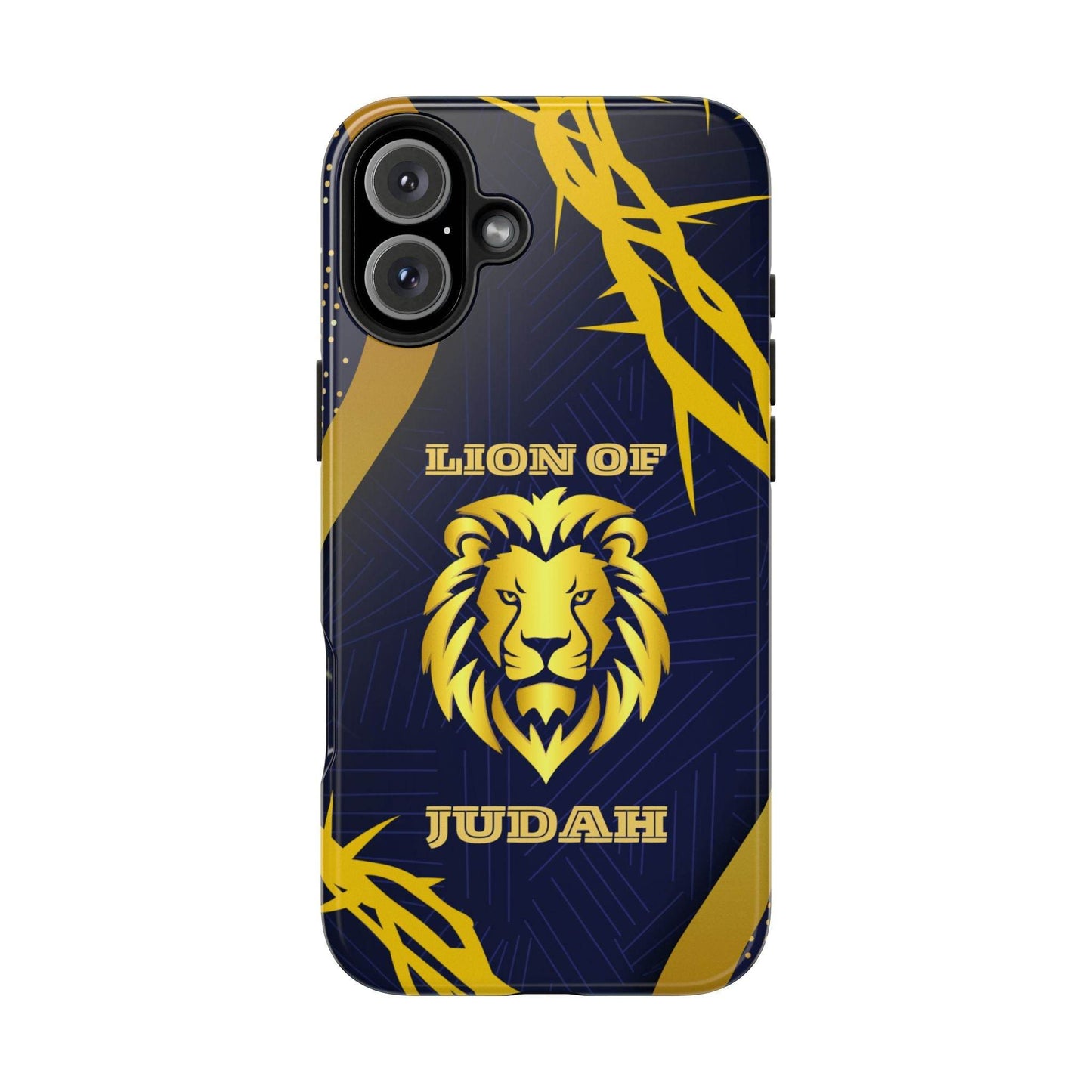 Majesty & Mercy Inspirational Phone Case – Gold Lion & Crown of Thorns - Harmony + Hope