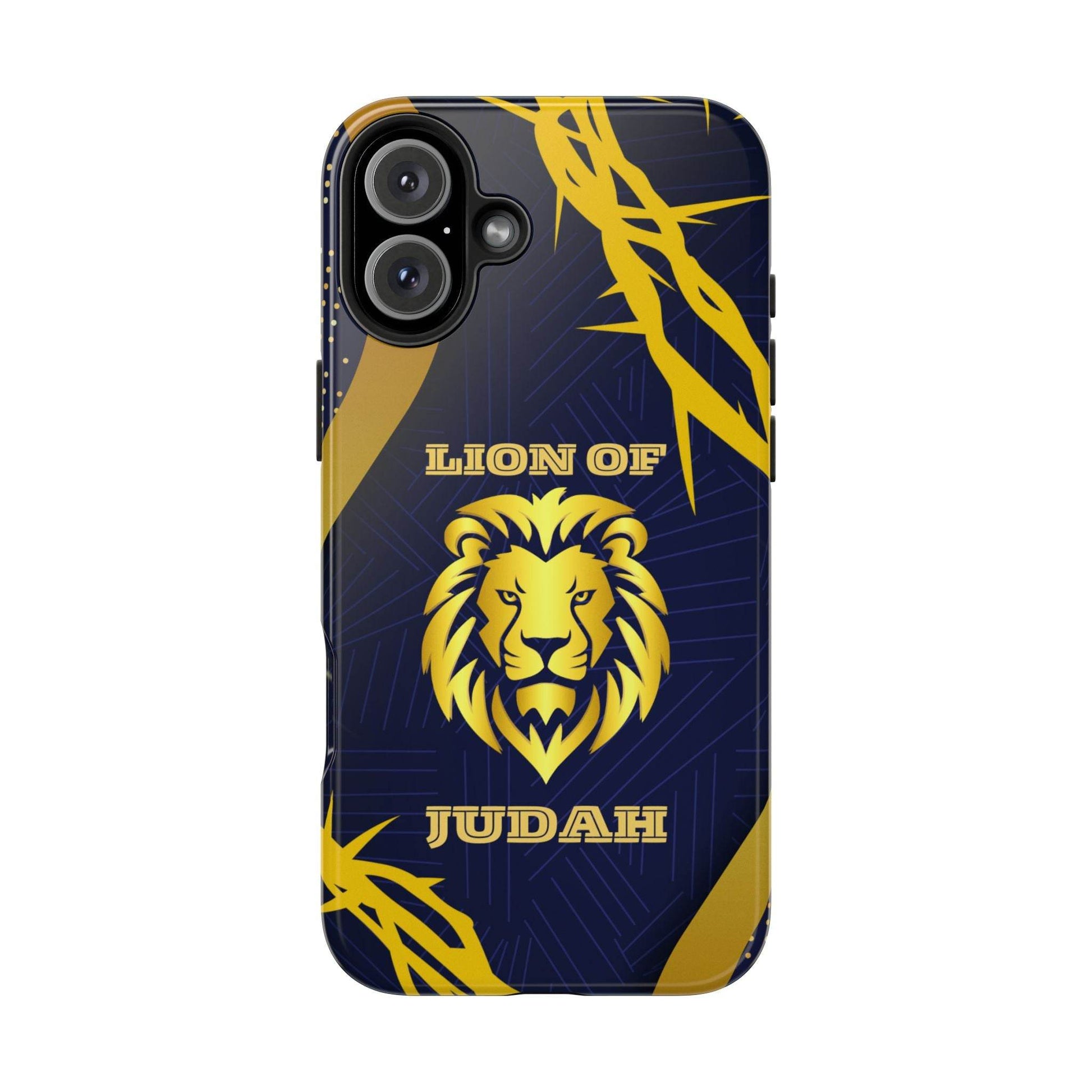 Majesty & Mercy Inspirational Phone Case – Gold Lion & Crown of Thorns - Harmony + Hope
