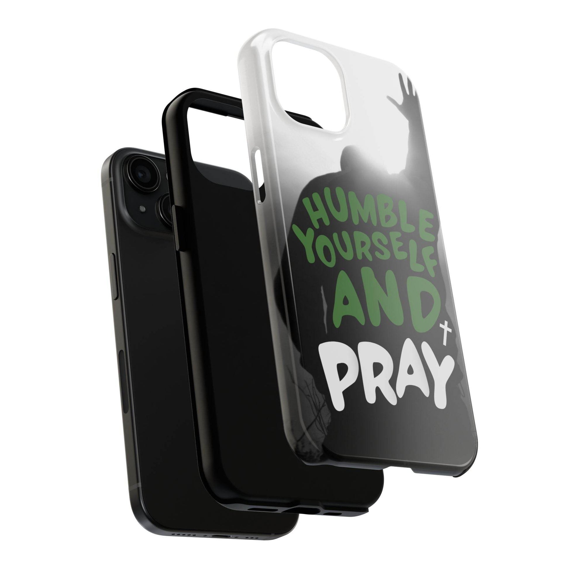 Humble Yourself and Pray Phone Case – Deep Green Faith Design - Harmony + Hope