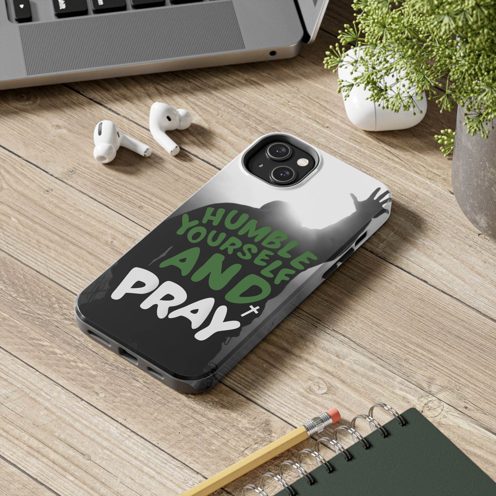 Humble Yourself and Pray Phone Case – Deep Green Faith Design - Harmony + Hope