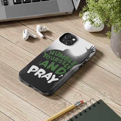 Humble Yourself and Pray Phone Case – Deep Green Faith Design - Harmony + Hope