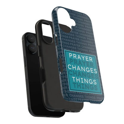 Prayer Changes Things Phone Case – Navy Blue Faith Design - Harmony + Hope