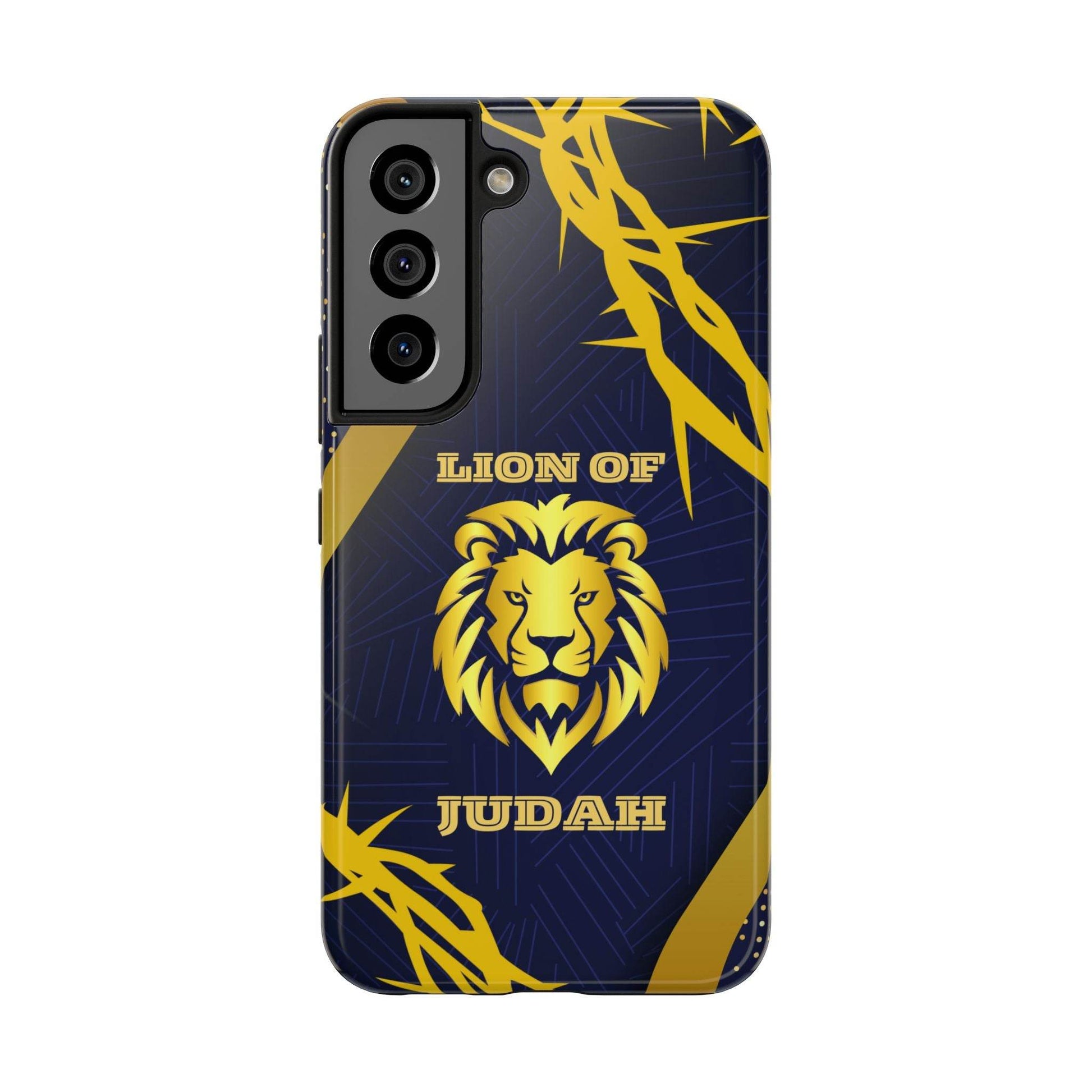 Majesty & Mercy Inspirational Phone Case – Gold Lion & Crown of Thorns - Harmony + Hope