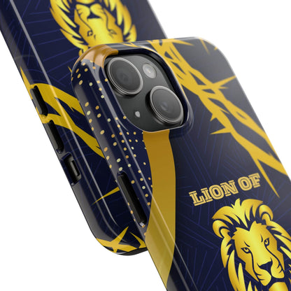 Majesty & Mercy Inspirational Phone Case – Gold Lion & Crown of Thorns - Harmony + Hope