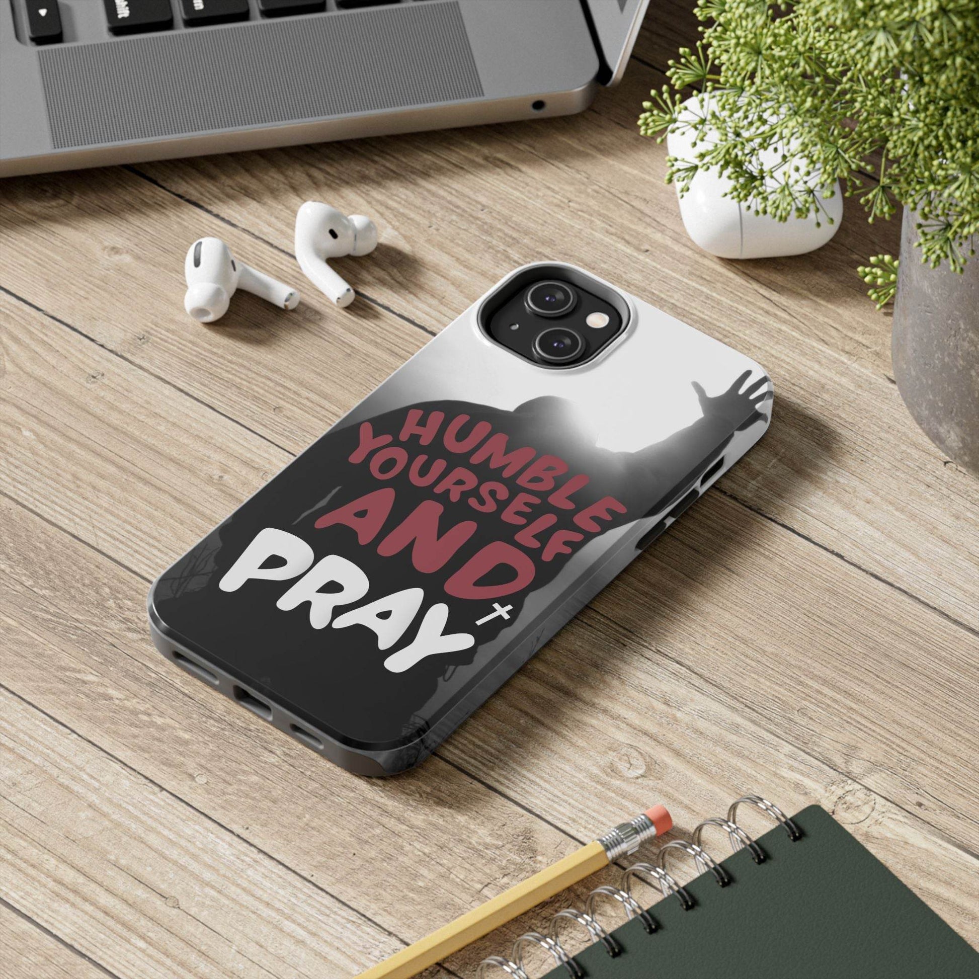 Humble Yourself and Pray Phone Case – Red Statement of Faith - Harmony + Hope
