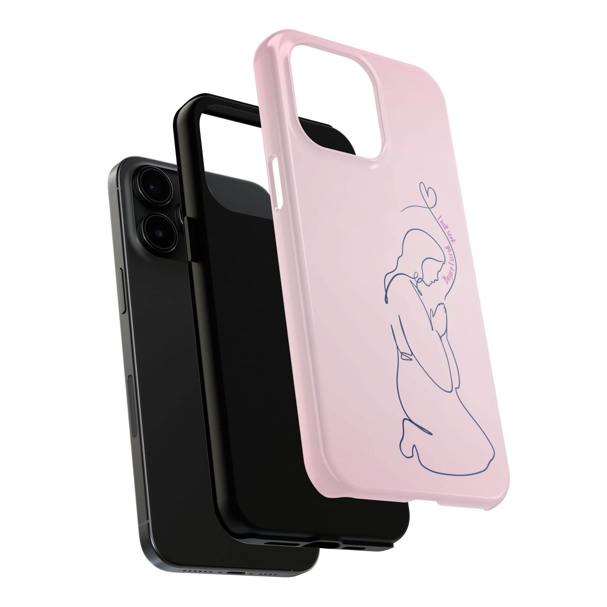 Before I Scroll, I Will Seek Phone Case – Light Pink Christian Cover - Harmony + Hope
