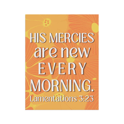 His Mercies Are New Every Morning – Christian Garden Banner (Bright Orange) - Harmony + Hope