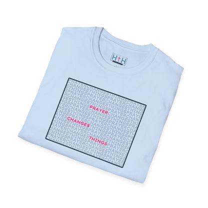 Word Cloud Design "Prayer Changes Things" - Inspirational Unisex T-Shirt