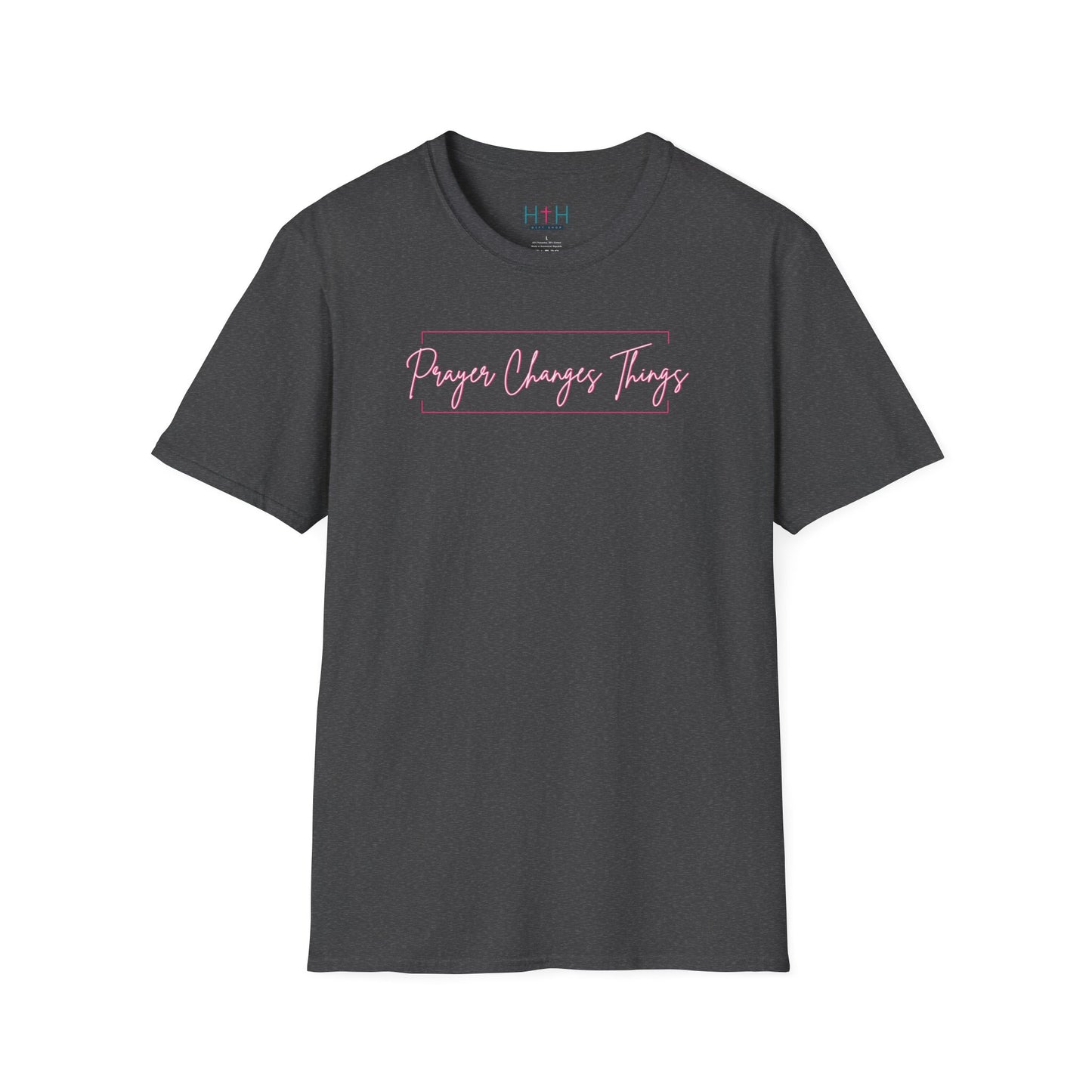Calligraphy Casual "Prayer Changes Things" - Inspirational Unisex T-Shirt