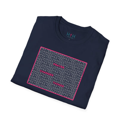 Word Cloud Design "Prayer Changes Things" - Inspirational Unisex T-Shirt