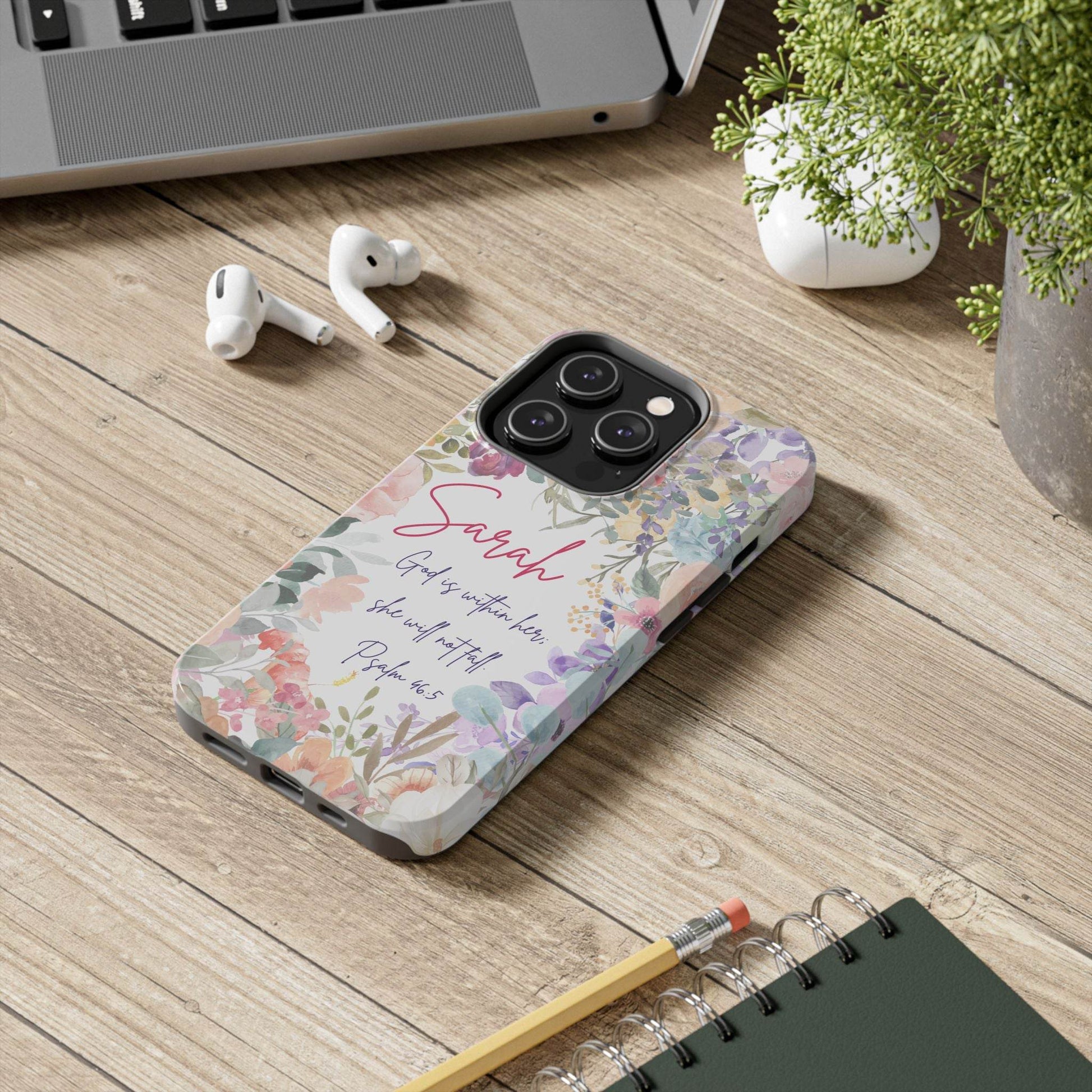 Strength & Beauty in Bloom Phone Case – Christian Scripture Design - Harmony + Hope