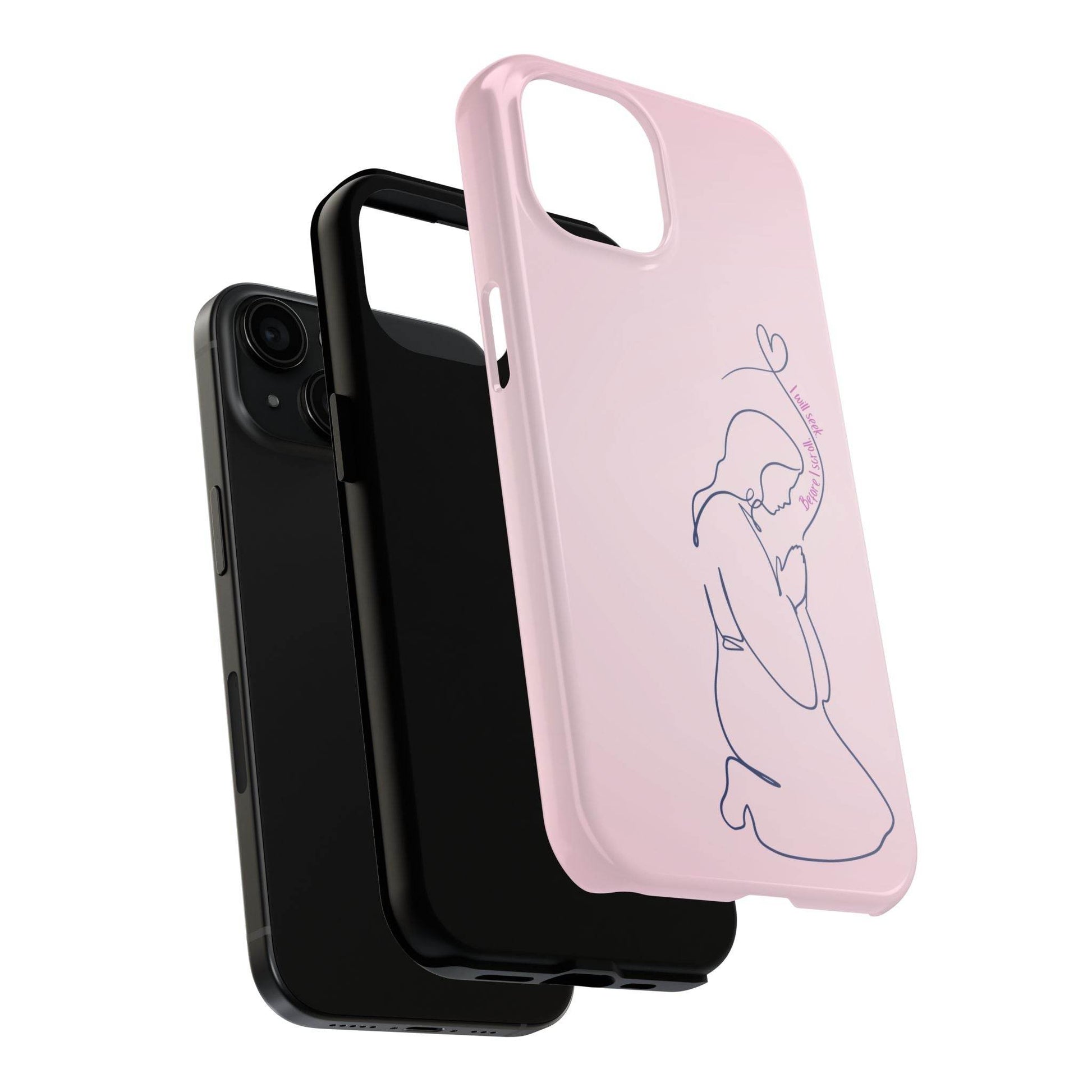 Before I Scroll, I Will Seek Phone Case – Light Pink Christian Cover - Harmony + Hope